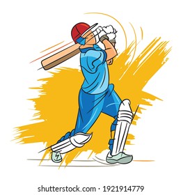 cricket player playing cricket vector illustration
