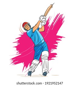 cricket player playing cricket vector illustration