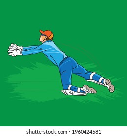 cricket player playing cricket vector illustration