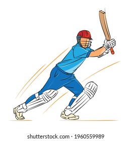 cricket player playing cricket vector illustration