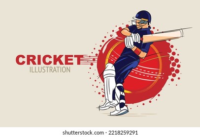 cricket player and poster design vector