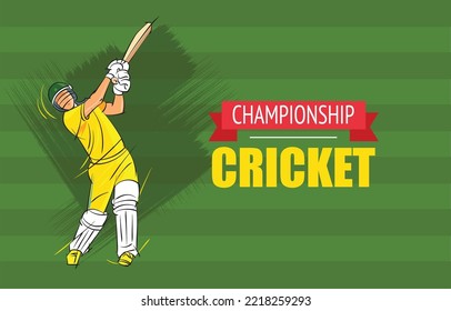 cricket player and poster design vector