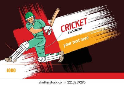 cricket player and poster design vector