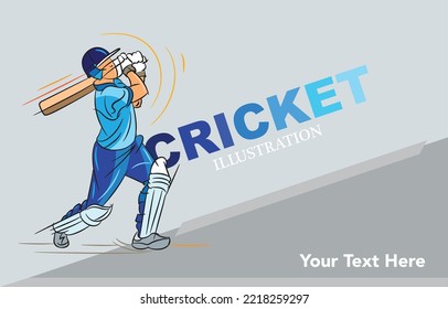 cricket player and poster design vector