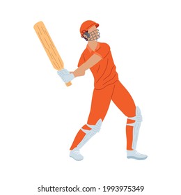 Cricket-Spieler mit roter Uniform