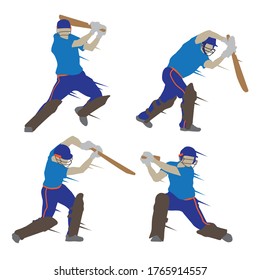 Cricket player shape silhouette vector