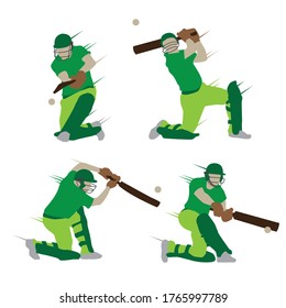 Cricket player shape silhouette vector