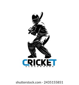 Cricket player silhouette vector illustration design abstract