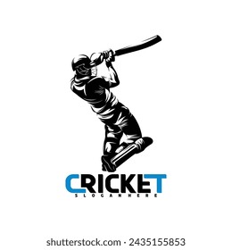 Cricket player silhouette vector illustration design abstract