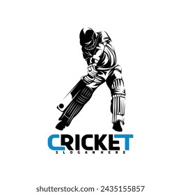 Cricket player silhouette vector illustration design abstract