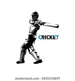 Cricket player silhouette vector illustration design abstract