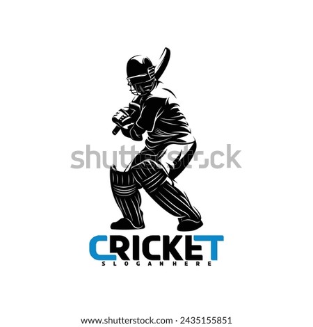 Cricket player silhouette vector illustration design abstract