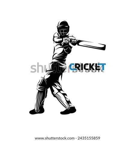 Cricket player silhouette vector illustration design abstract