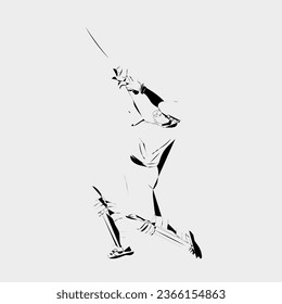 Cricket player stylished Vector illustration 