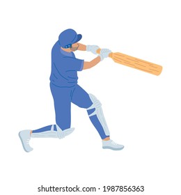 Cricketspieler mit einheitlicher blauer Farbe