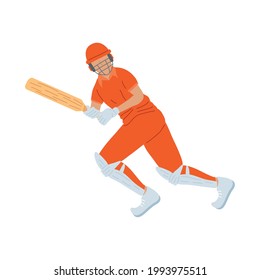 jugador de cricket con uniforme rojo