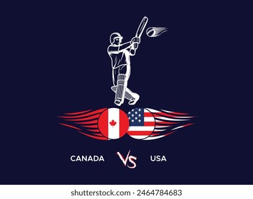 Cricket player vector illustration cricket match, bat and ball silhouette