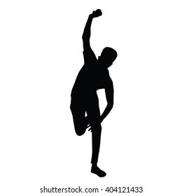 Cricket Player Vector Silhouette