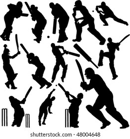 cricket players collection 1 - vector