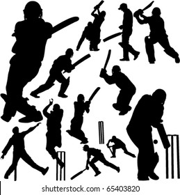 cricket players collection 2 - vector