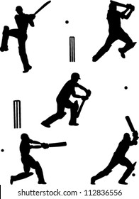 cricket players collection vector