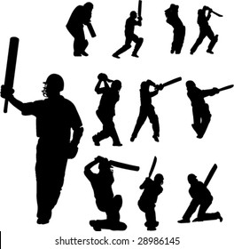 cricket players collection  - vector