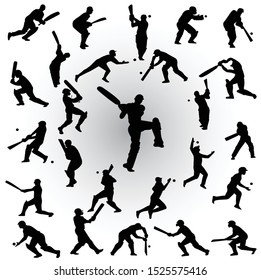 Cricket players Collection Vector illustration Design 