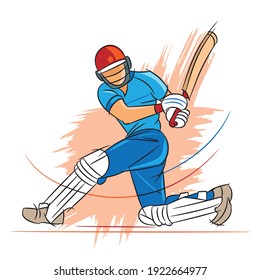 cricket players playing cricket vector illustration