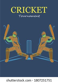 cricket players in the stadium or tournament illustration.