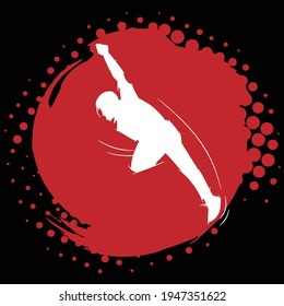 cricket playing colour vector illustration