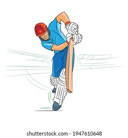 ilustración vectorial de color de juego de cricket