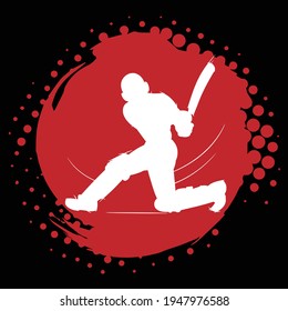 cricket playing colour vector illustration