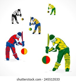 cricket poster , every player ready to hi the shot design vector