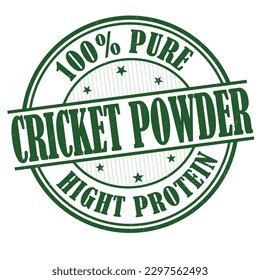 Cricket powder grunge rubber stamp on white background, vector illustration