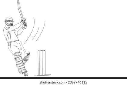 Cricket Powerplay: Cartoon Drawing of Batsman's Dominance, Mastering the Game: Cartoon Illustration of Batsman's Big Hits, Cricket Batsman in Action with Pull and Hook