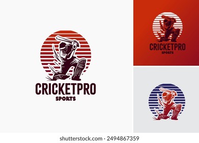 Cricket Pro Sport Logo Template signifies professionalism and athleticism, perfect for cricket teams and sporting events. Layered EPS Vector