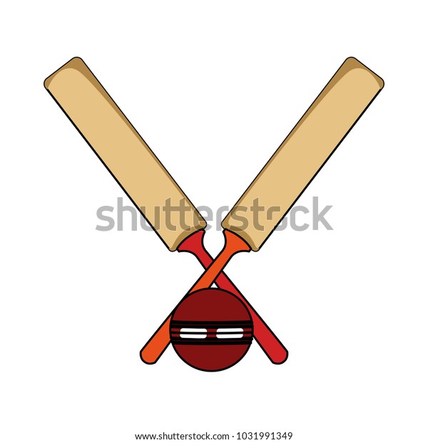 Cricket Rackets Ball Equipment Stock Vector (Royalty Free) 1031991349 ...
