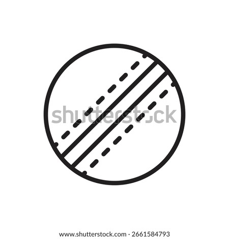 Cricket Red Ball Outline Icon Vector Illustration