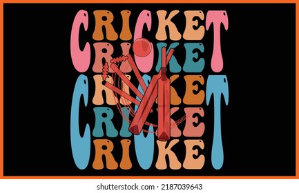 Cricket, Retro Wavy SVG T-shirts Design.