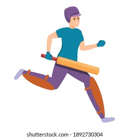 Cricket running icon. Cartoon of cricket running vector icon for web design isolated on white background
