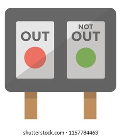 
Cricket scoreboard having two partitions of out and not out 

