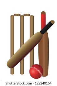 cricket set with two bats on a white background