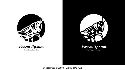 Cricket shaped logo design combined with a circle