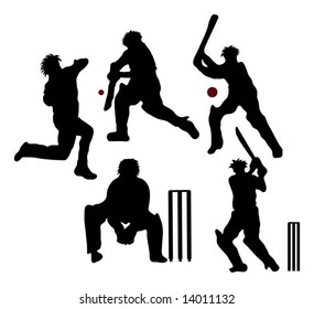 Cricket Silhouettes