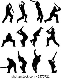 Cricket silhouettes