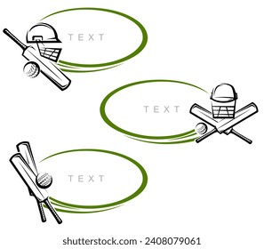 Cricket and soccer frame set. Collection icons cricket. Vector