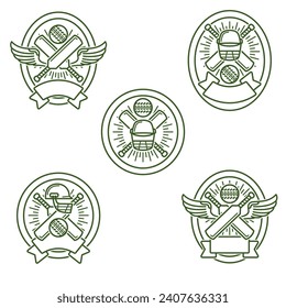 Cricket and soccer label and icon set. Collection icons cricket. Vector
