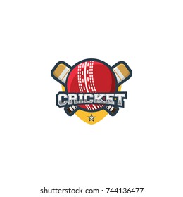 Cricket sport business emblem logo vector
