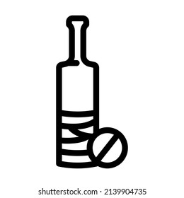 cricket sport line icon vector. cricket sport sign. isolated contour symbol black illustration