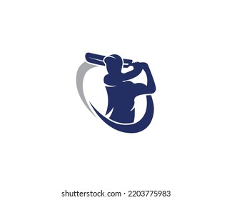 Cricket Sport Logo Design Concept Icon Symbol Vector Template Illustration.